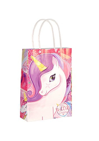 Unicorn Kids Girls Party Bags | 6 Pack | Multi Coloured 