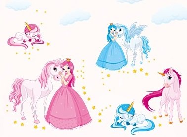 unicorn princess wall stickers