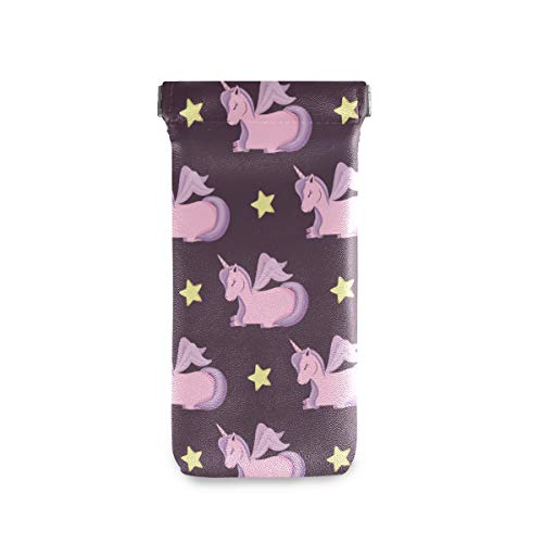 Purple unicorn sun glasses case