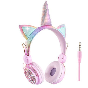 Kids Headphones Unicorn Style | Sparkly Rainbow