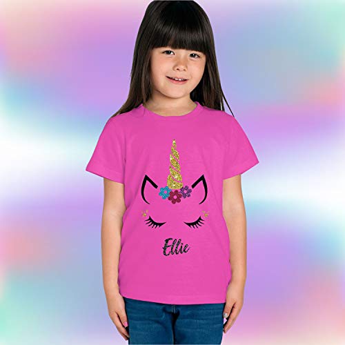 Personalised Girls T-Shirt Hot Pink