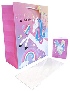 Unicorn Gift Bag Extra Large Pink Tissue Paper Pack Present Wrap Birthday Kids