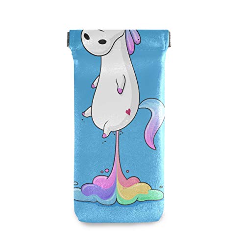 Funny Unicorn With Rainbow Sunglasses Case Pouch