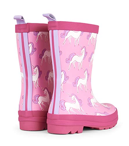 Hatleys Girls Unicorn Wellington Boots Pink
