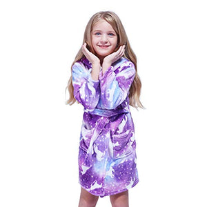Kids Unicorn Dressing Gown | Purple