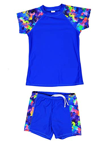 Unicorn blue two piece swim suit