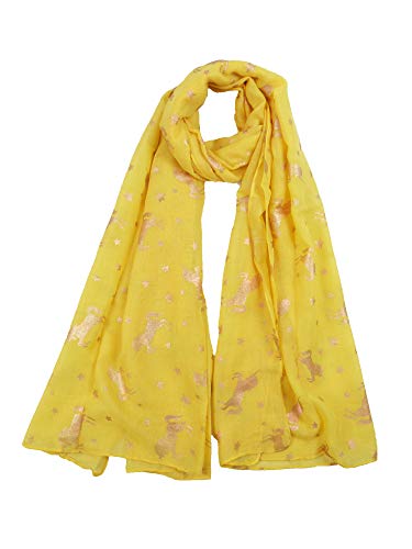 Yellow Women's Unicorn Pashmina Scarves 