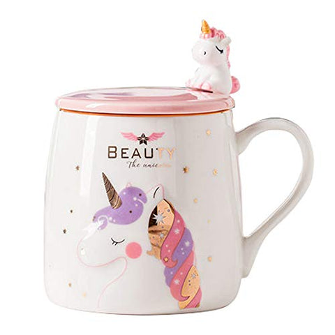 Cute Unicorn Ceramic Coffee Mug With Lovely Unicorn Spoon | Gift Idea