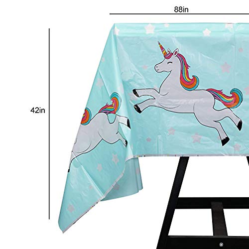 Kompanion 102 Piece Rainbow Unicorn Party Supplies Set Including Banner, Plates, Cups, Napkins, Straws, and Tablecloth, Serves 20