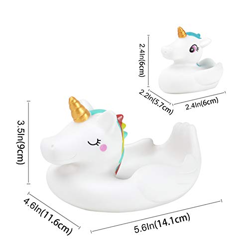 4 Pack Unicorn Bath Toys 