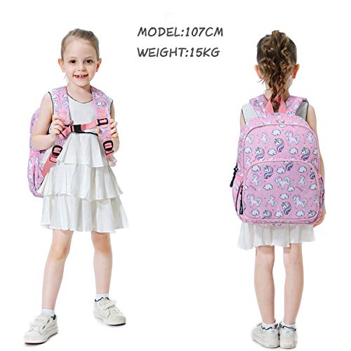 Unicorn Backpack for Girls Lightweight - Pink Rainbows Clouds