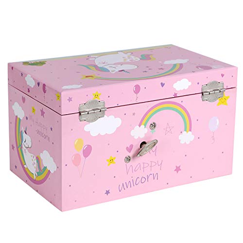 Musical unicorn jewellery box pink