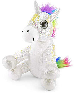 White Sequin Sparkly Unicorn Stuffed Soft Toy | 29cm | Mousehouse Gifts