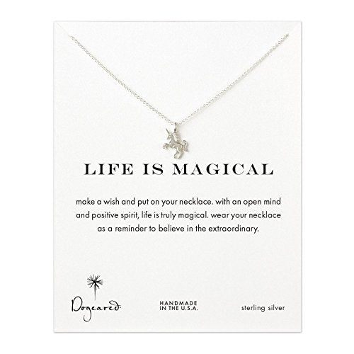 Dogeared Silver Life is Magical Unicorn Necklace