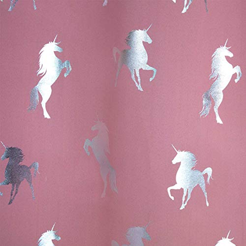 Unicorn Pink and Silver Foil Curtains