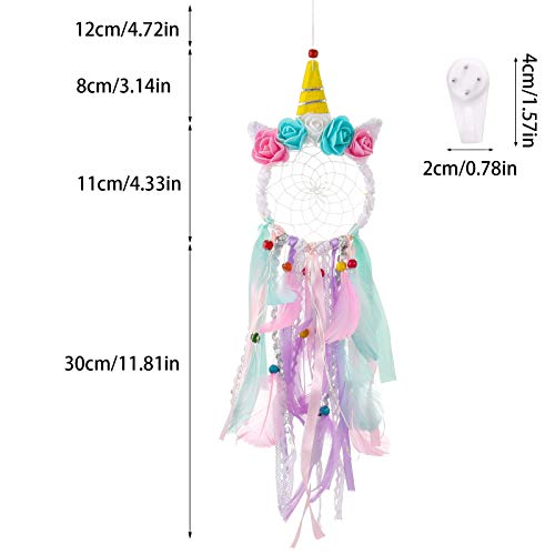 Unicorn Dream Catcher Kit For Girls | Colourful Feathers | Handmade | 2 Pack