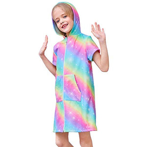 Kids Unicorn Swim Cover Up | Cover-ups Beach Dress Towel | Rainbow