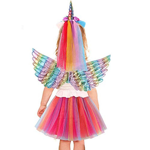 Cute Kids Unicorn Costume Fancy Dress | Tutu, Skirt, Headbands, Wings 