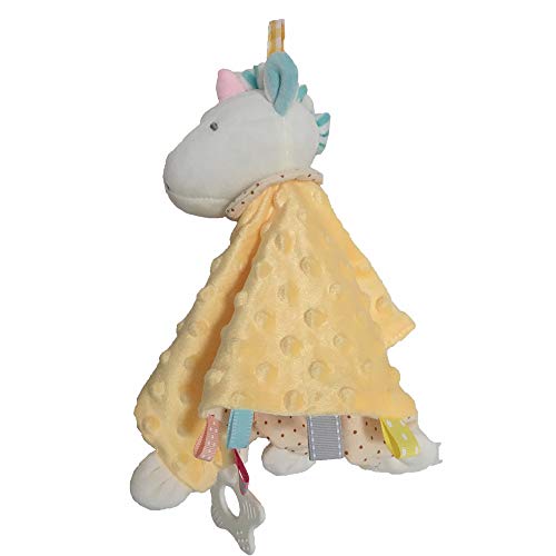 Baby Unicorn Security Blanket Comforter | Taggy Blanket | Yellow