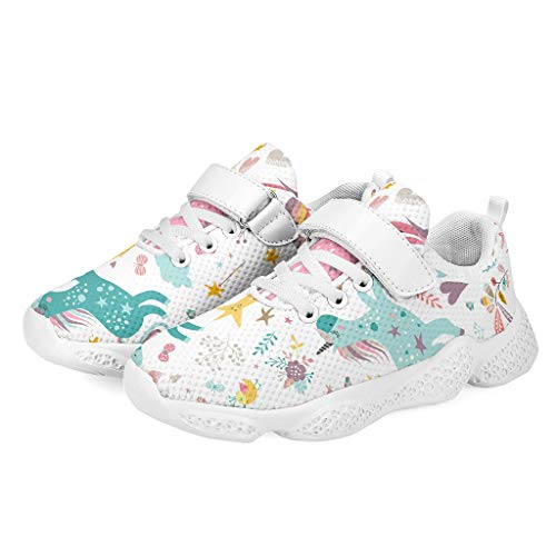 YxueSond Unicorn Baby Rainbow Floral Lightweight Breathable Walking Sport Shoes Fashion Breathable Sneakers Climbing Trail Running Shoes/Footwear For Boys