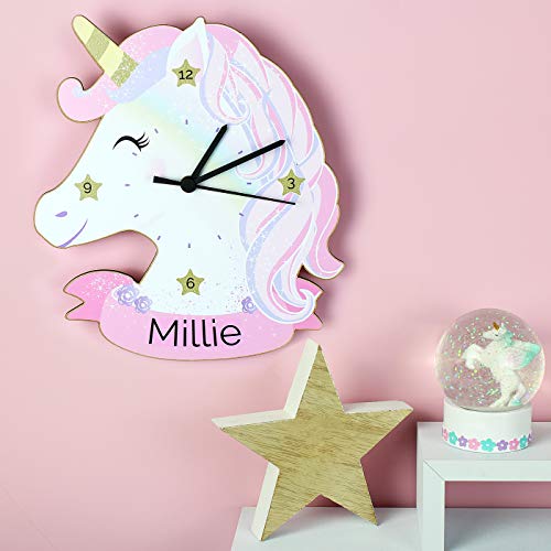 Wall Clock | Personalised With Name | Unicorn Design 