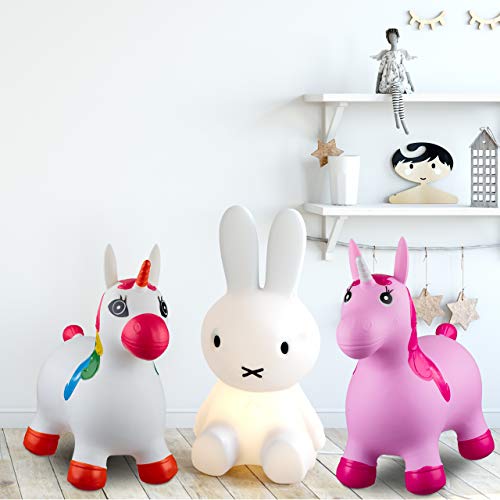 Unicorn With Horn Bouncer | Space Hopper | Pink