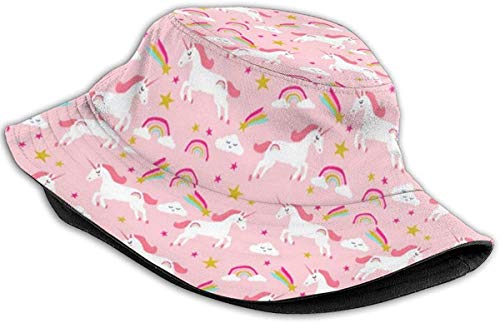 Unicorn & Rainbow Cute Girls Bucket Hat UV Protection
