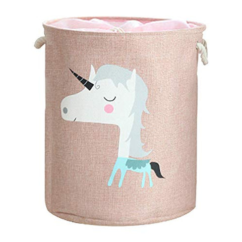Unicorn Pink Toy Storage Basket Washing Bag