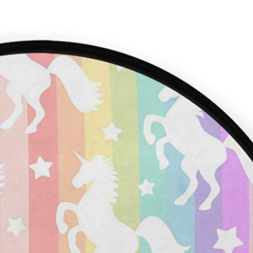 Round Unicorn Rug Teens Pastels