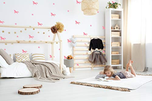 Pink Unicorn Wall Stickers For Girls Bedroom, Nursery, Playroom
