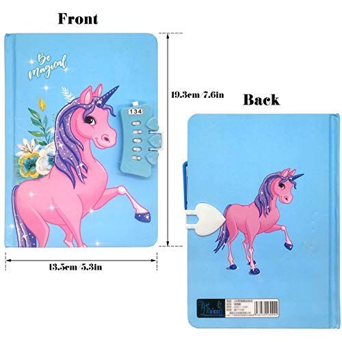 Girls Secret Diary Sequin Unicorn Diary - Blue