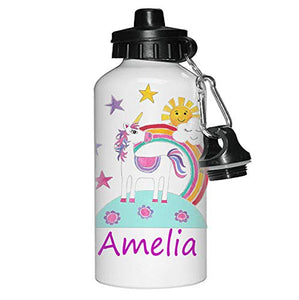 Personalised unicorn rainbow water bottle - kids