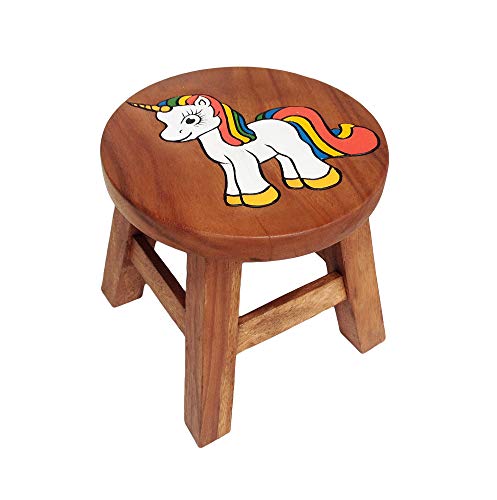 Wooden Stool Unicorn Design 