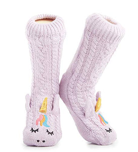 Thick Knitted Unicorn Slipper Socks