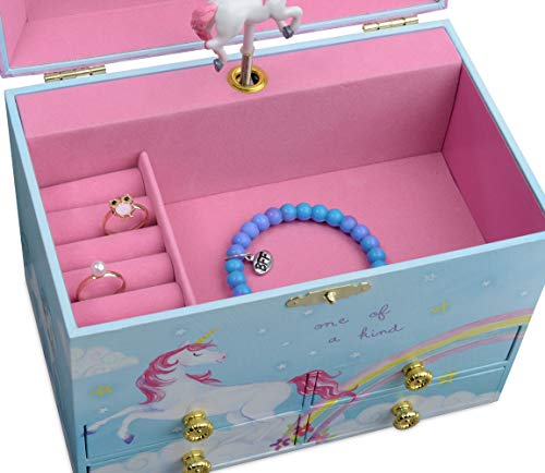 4 Drawer Unicorn & Rainbows Jewellery Box 