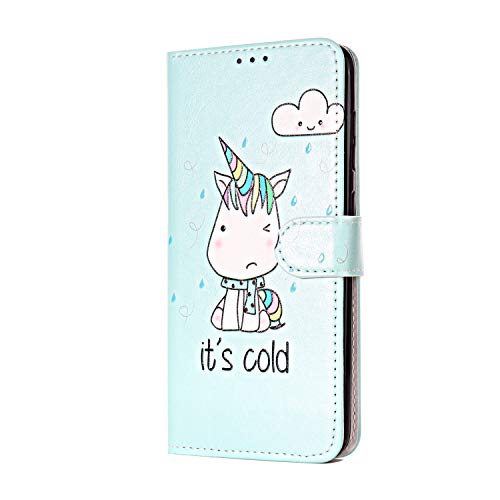 ANCASE Leather Phone Case for Apple iPhone 7 Plus / 8 Plus Flip Wallet Cover Unicorn Pattern Design with Card Slots Holder for Girls Boys