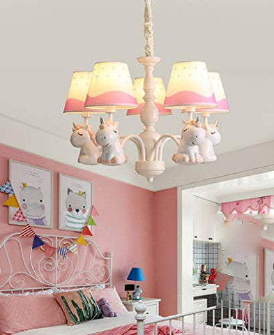Unicorn Design Ceiling Light Pink, White 