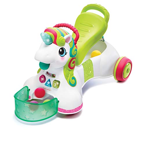 Infantino | Interactive Unicorn Carrier/Walker | With 5 Balls - 3 Sounds and Light Modes - Multicoloured