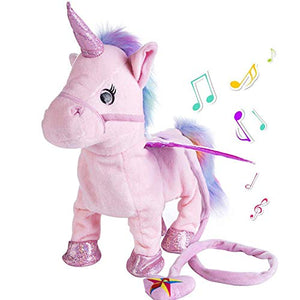 Singing And Walking Unicorn Soft Toy | Electric Plush | Animated Music | Pink 