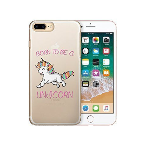 Hairyworm Unicorn, Born to be a Unicorn on clear Apple iPhone 7 phone case, cover, printed hard plastic phone case, device cover, phone back cover, phone protector Apple iPhone 7 for Apple