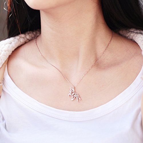 Rose Gold Plated Unicorn Necklace - Womens model