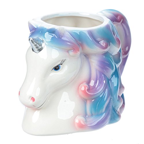 Stunning Unicorn Mug, Ceramic, White, Blue and Pink