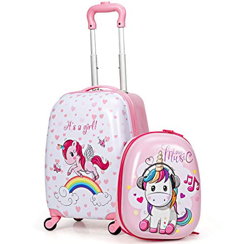 2PCS Kids Luggage Set | Unicorns | Hard Shell | Children's Suitcase | 12"+16"
