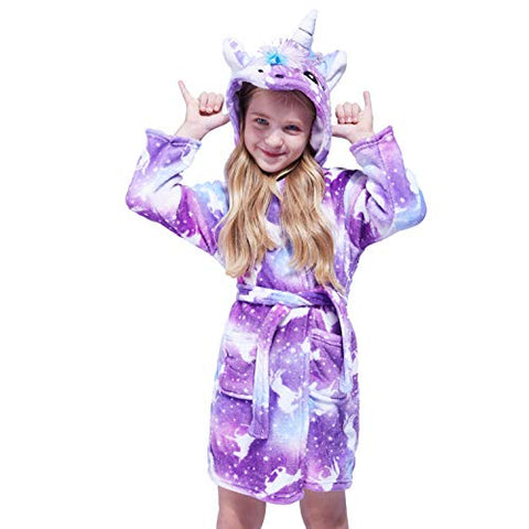 Purple Unicorn Soft Kids Dressing Gown