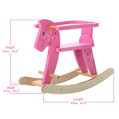 Labebe Baby Wooden Rocking Horse for Baby Up to 1 Year