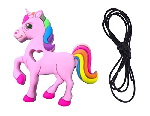 Rainbow Unicorn Sensory Chew Silicone Necklace Pendant | Teether 