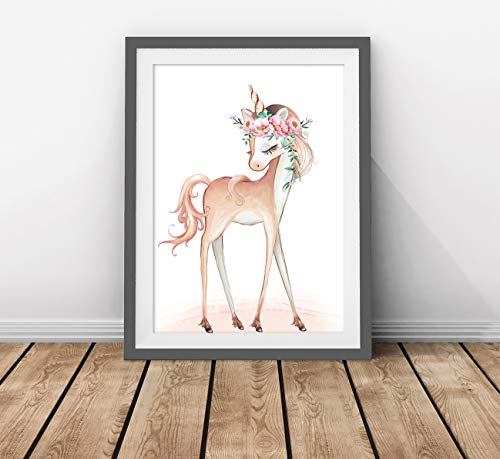 Pastel Coloured Unicorn Poster Set Of 3