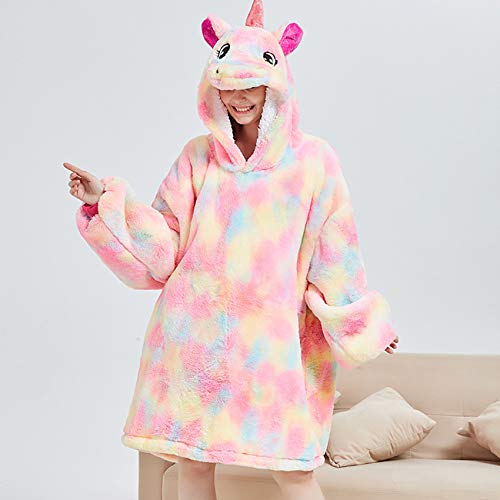Pastel Coloured Unicorn Oversized Wearable Blanket Hoodie 
