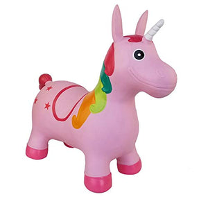 Pink Unicorn Space Hopper | Kids Animal Bouncer With Pump
