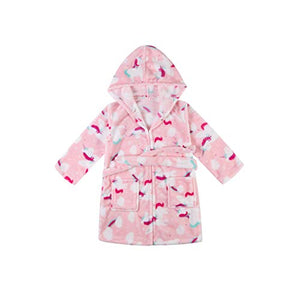 Pink Girls Unicorn Dressing Gown | Hooded Sleepwear 